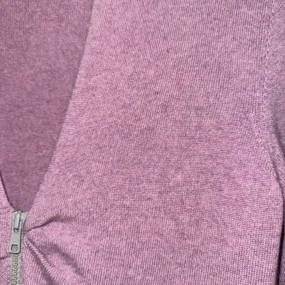 Brunello Cucinelli Size Medium Pink Purple Double Zipper Ruched Cashmere Sweater - Picture 6 of 14